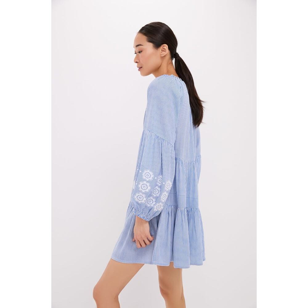 TUCKERNUCK BEACH Embroidered Nautical Stripe Sea Breeze Coverup Size L NWT - Picture 7 of 8